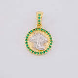 Dije San Miguel Arcangel 1.8g / 1.9cm Dos Oros Amarillo Blanco 18K