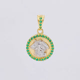 Dije San Miguel Arcangel 1.8g / 1.9cm Dos Oros Amarillo Blanco 18K