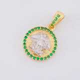 Dije San Miguel Arcangel 1.8g / 1.9cm Dos Oros Amarillo Blanco 18K