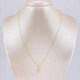 Set Cadena Aro Seguido + Dije Cruz / 0.8g / 45cm Oro Amarillo 18K