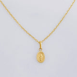 Set Cadena Aro Seguido + Dije Milagrosa / 1.2g / 45cm Oro Amarillo 18K