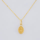 Set Cadena Aro Seguido + Dije Milagrosa / 0.95g / 45cm Oro Amarillo 18K