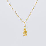 Set Cadena Aro Seguido + Dije Angel / 1.2g / 45cm Oro Amarillo 18K