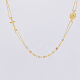 Rosario Cruz Virgen Milagrosa 3.8g / 45cm / 2.5mm Tres Oros 18K