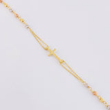 Rosario Cruz Virgen Milagrosa 3.8g / 45cm / 2.5mm Tres Oros 18K