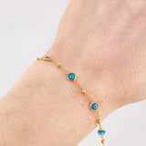 Pulso Aro Seguido Ojo Turco 1.95g / 19cm / 2.5mm Oro Amarillo 18K
