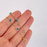 Pulso Aro Seguido Ojo Turco 1.95g / 19cm / 2.5mm Oro Amarillo 18K