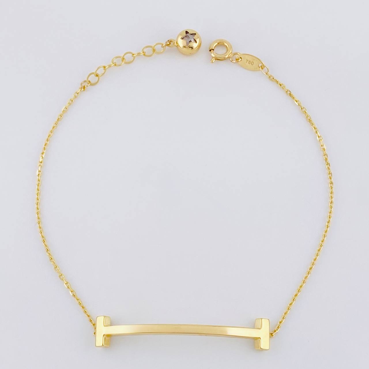 Pulso Aro Seguido Mancuerna 2.25g / 20cm / 0.7mm Oro Amarillo 18K