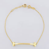 Pulso Aro Seguido Mancuerna 2.25g / 20cm / 0.7mm Oro Amarillo 18K