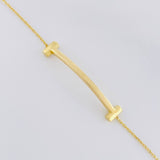 Pulso Aro Seguido Mancuerna 2.25g / 20cm / 0.7mm Oro Amarillo 18K