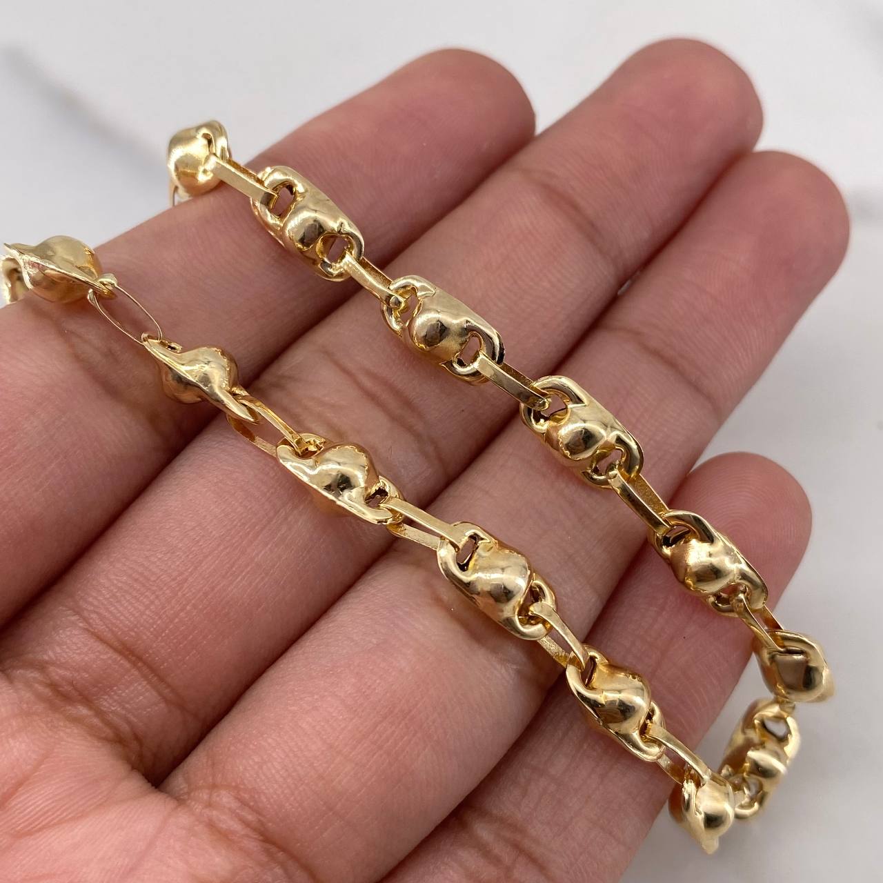 Tobillera Rustico 7.1gr / 25cm / 4.7mm Oro Amarillo 18K $