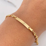 Pulso Bebé GC 1.85gr / 15.5cm / 3mm Placa Rectangular Oro Amarillo 18K $