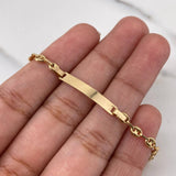 Pulso Bebé GC 1.85gr / 15.5cm / 3mm Placa Rectangular Oro Amarillo 18K $