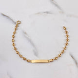 Pulso Bebé GC 1.85gr / 15.5cm / 3mm Placa Rectangular Oro Amarillo 18K $
