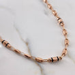 Cadena Rustica Tornillo 11.5gr / 60cm / 3.7mm Cauchos Negros Oro Rosa 18K $
