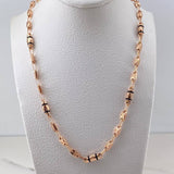 Cadena Rustica Tornillo 11.5gr / 60cm / 3.7mm Cauchos Negros Oro Rosa 18K $