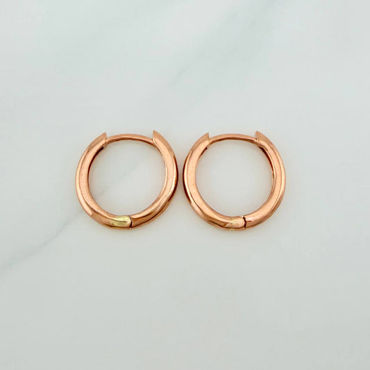 Candongas Aro Liso 2.55gr / 1.5cm / Oro Rosa 18K %