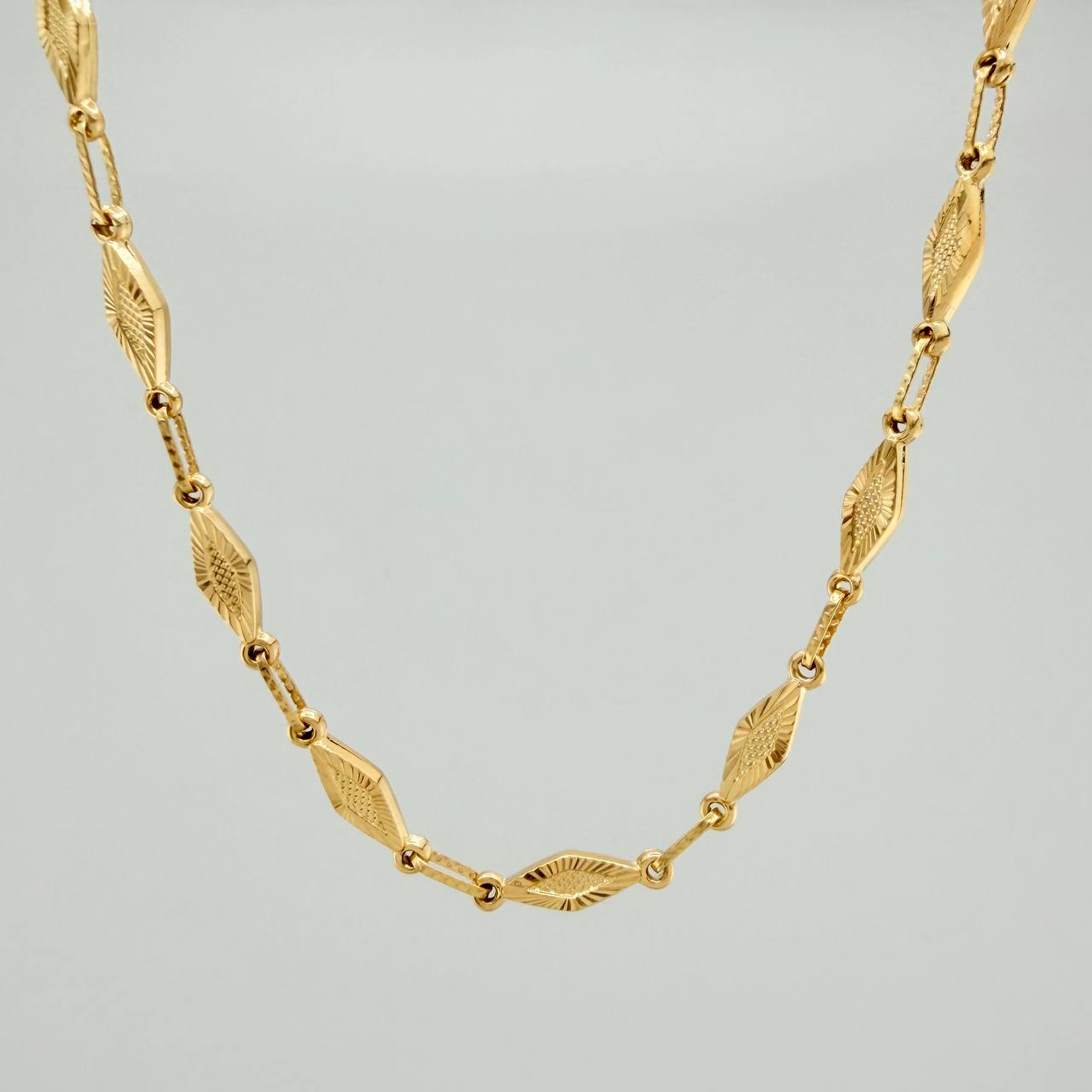 Cadena Rustica Rombos 12.2gr / 62.2cm / 4.1mm Oro Amarillo 18K %