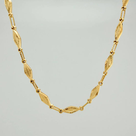 Cadena Rustica Rombos 12.2gr / 62.2cm / 4.1mm Oro Amarillo 18K %