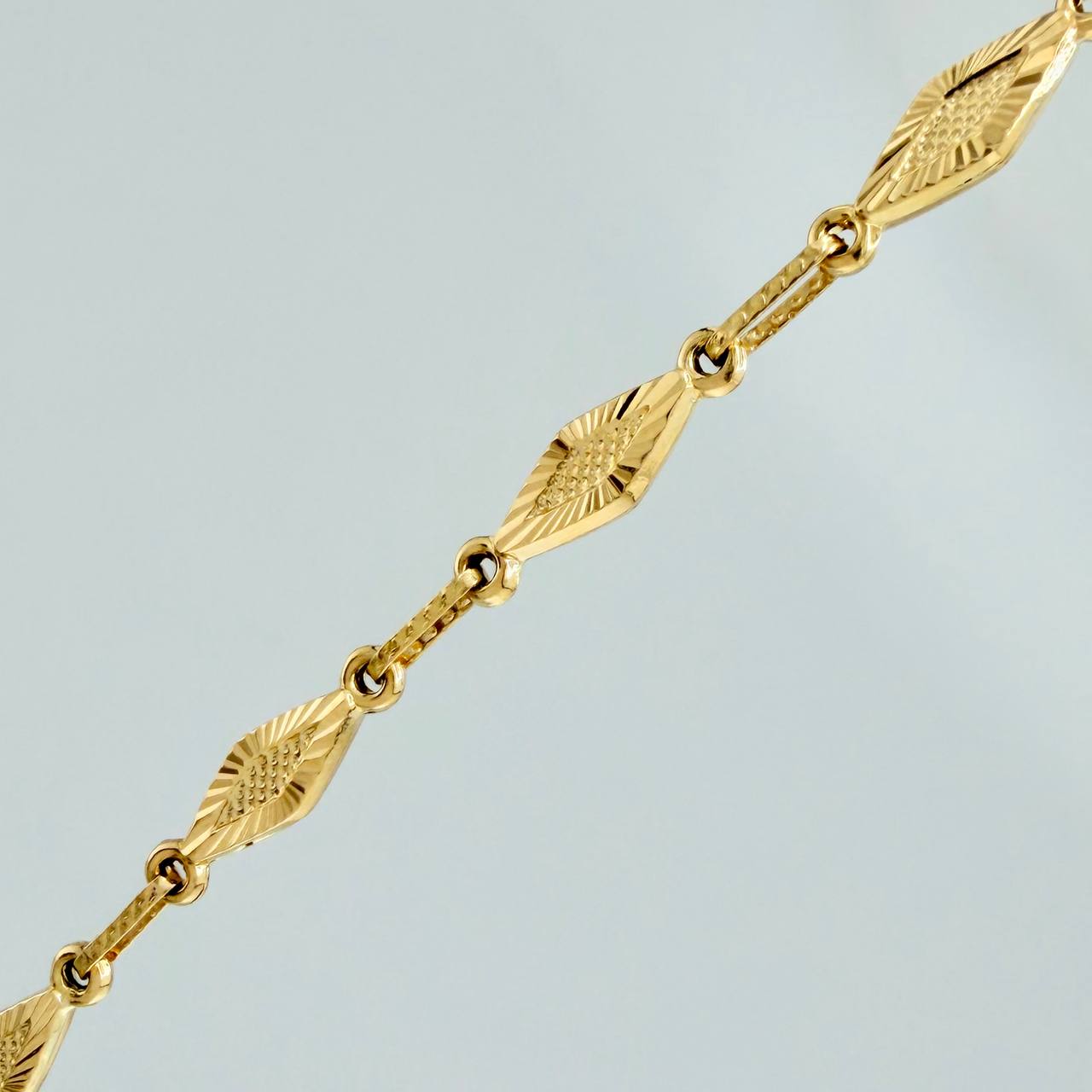 Cadena Rustica Rombos 12.2gr / 62.2cm / 4.1mm Oro Amarillo 18K %