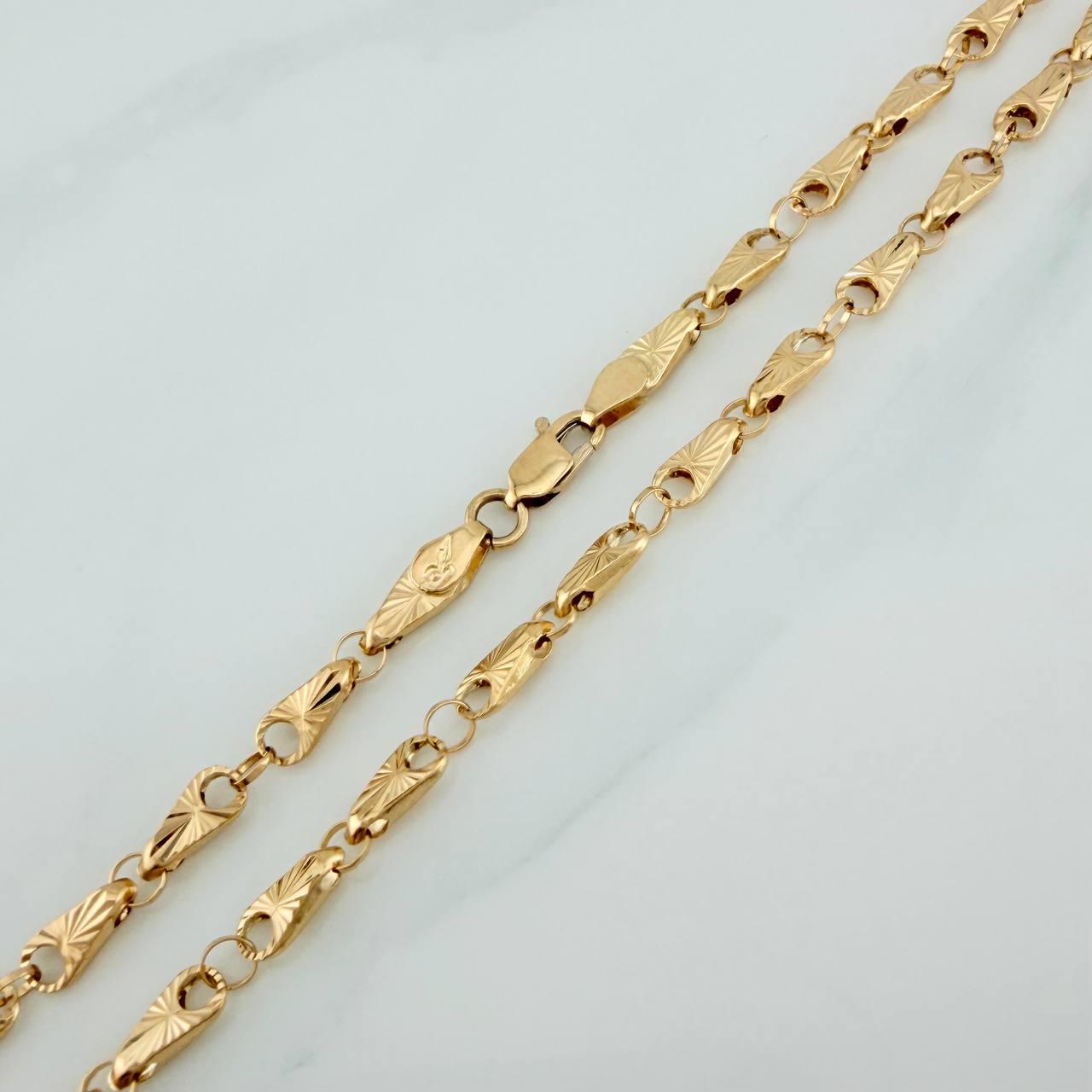 Cadena Rustica Espiga11.25gr / 62.4cm / 3.6mm Oro Amarillo 18K %