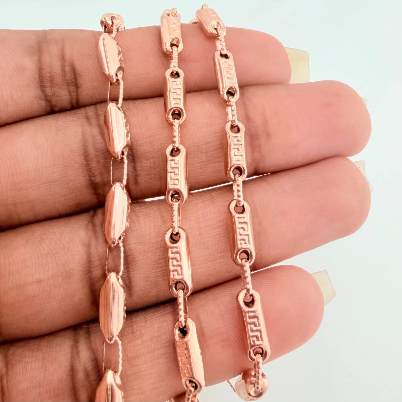 Cadena Rustica Tribal 13.85gr / 62.7cm / 3.6mm Oro Rosa 18K %