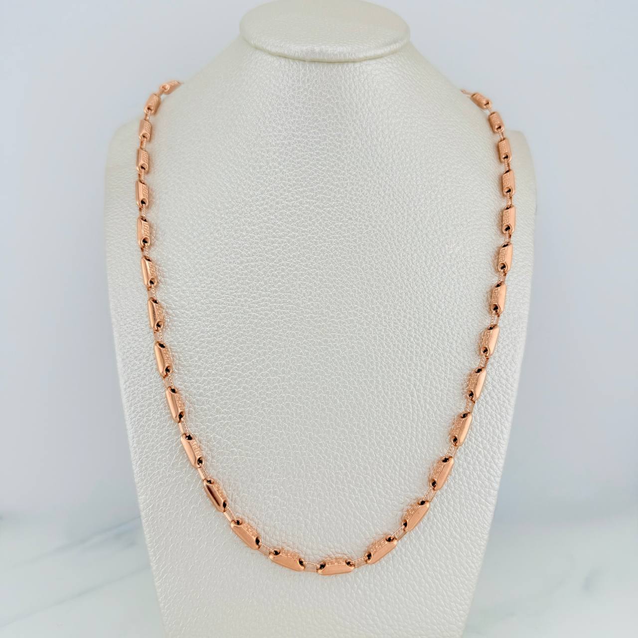Cadena Rustica Tribal 13.85gr / 62.7cm / 3.6mm Oro Rosa 18K %