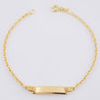 Pulso Placa Rectangular Aro Seguido 1.5 g / 16 cm / 1.65 mm Dos Oros Amarillo Blanco 18K