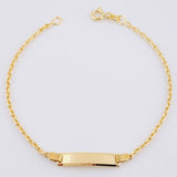 Pulso Placa Rectangular Aro Seguido 1.5 g / 16 cm / 1.65 mm Dos Oros Amarillo Blanco 18K