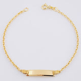 Pulso Aro Seguido Placa Rectangular Curva 1.6gr / 15.5cm / 1.7mm Oro Amarillo +3 18K ©