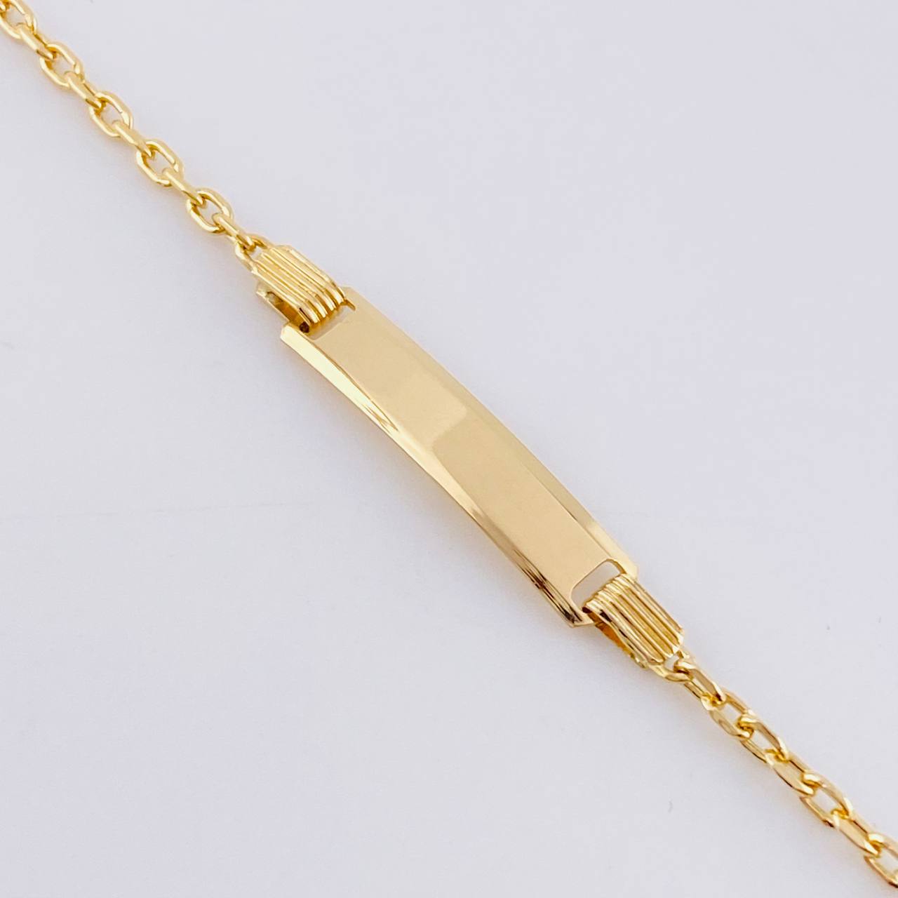Pulso Placa Rectangular Aro Seguido 1.5 g / 16 cm / 1.65 mm Dos Oros Amarillo Blanco 18K