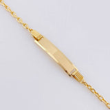 Pulso Placa Rectangular Aro Seguido 1.5 g / 16 cm / 1.65 mm Dos Oros Amarillo Blanco 18K