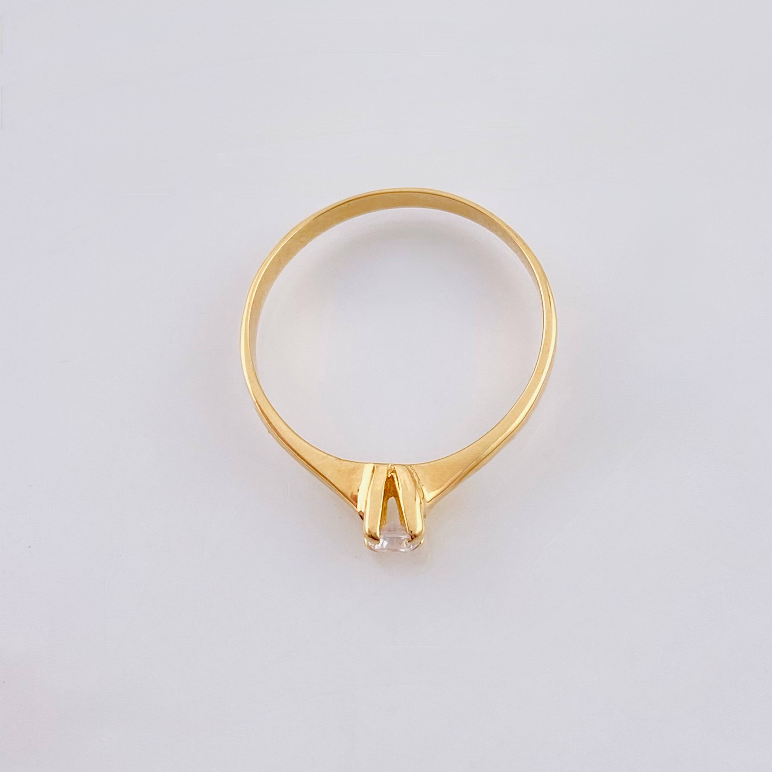 Anillo Solitario 1.8gr / T6 3/4 / Oro Amarillo 18K