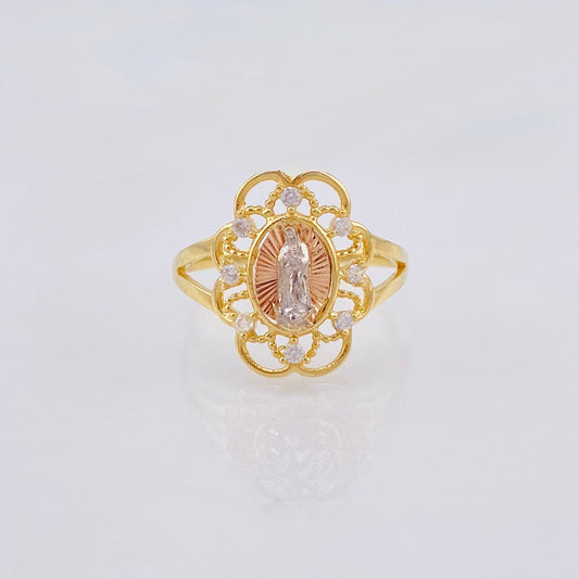 Anillo Virgen De Guadalupe 2.9gr / T7 1/2 / Tres Oros 18K
