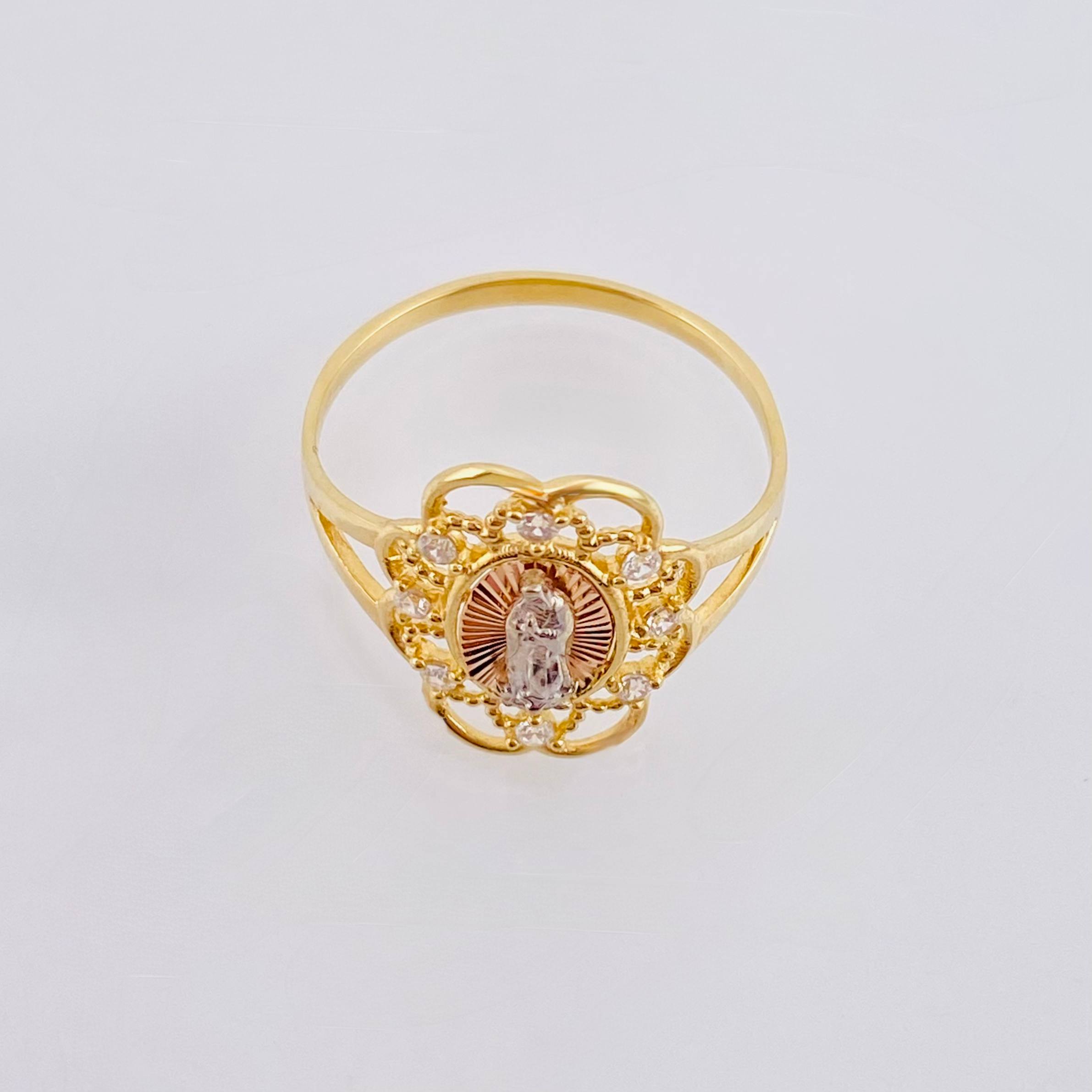 Anillo Virgen De Guadalupe 2.9gr / T7 1/2 / Tres Oros 18K