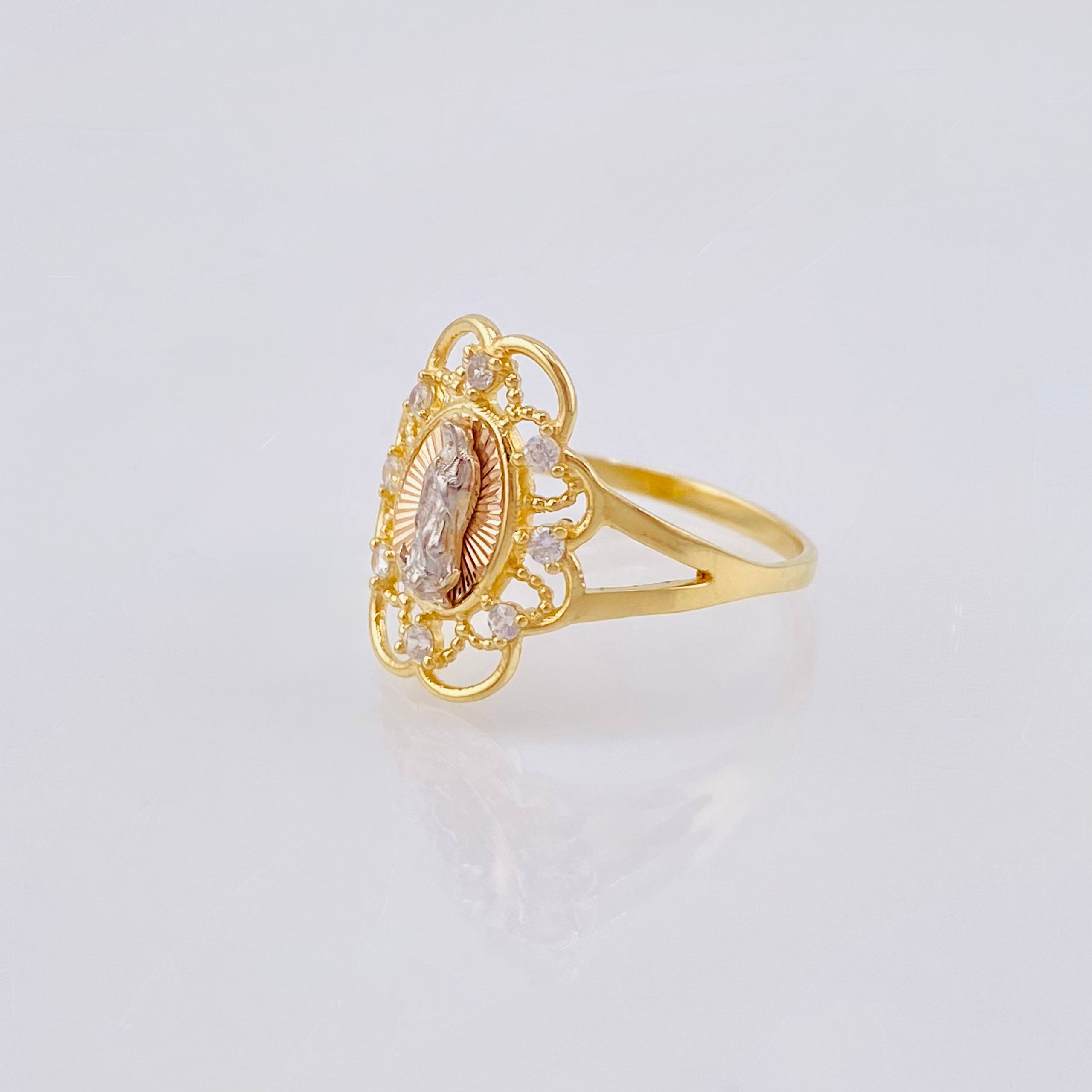 Anillo Virgen De Guadalupe 2.9gr / T7 1/2 / Tres Oros 18K