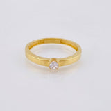 Anillo Solitario Macizo 2gr / T6 1/2 / Oro Amarillo 18K *