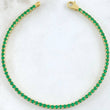 Pulso Tennis Doble Faz 7.45gr / 18cm / 2.2mm Circones Verdes Blancos Oro Amarillo +4 18K