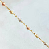 Pulso Espiga Militar 2.4gr / 18.5cm / 3mm Lisas Tres Oros 18K ©