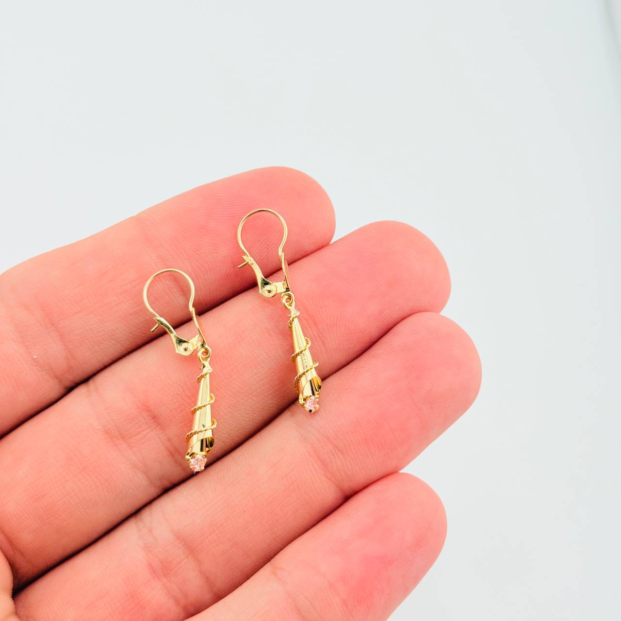 Candongas Corneta Lazo 1.2gr / 3.3cm / Oro Amarillo 18K *