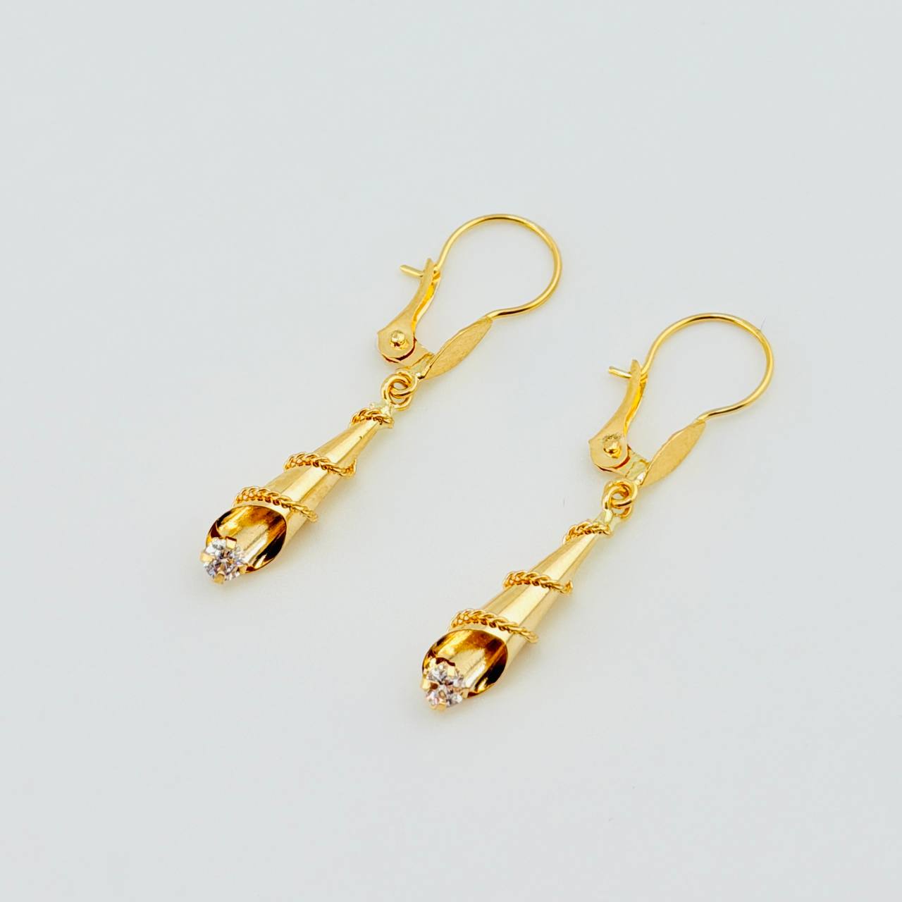 Candongas Corneta Lazo 1.15gr / 3.3cm / Oro Amarillo 18K *