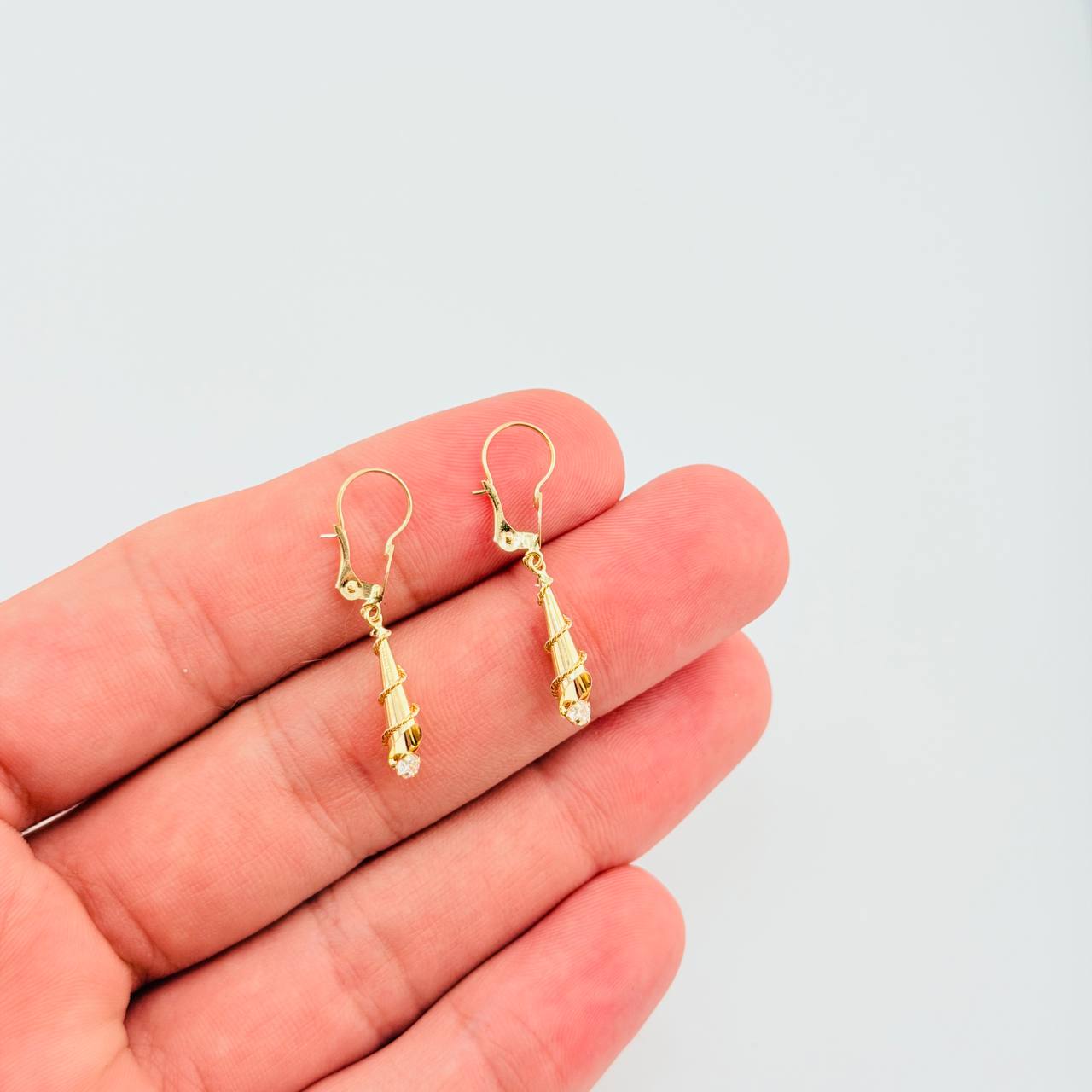 Candongas Corneta Lazo 1.15gr / 3.3cm / Oro Amarillo 18K *