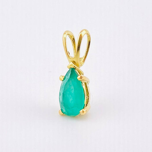 Dije Gota Esmeralda 1 Qts 1gr / 1.5cm / Oro Amarillo 18K ©