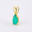 Dije Gota Esmeraldas 1 Qts 1.2gr / 1.6cm / Oro Amarillo 18K