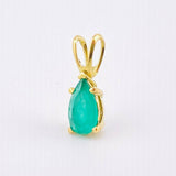 Dije Gota Esmeraldas 1 Qts 1.2gr / 1.6cm / Oro Amarillo 18K
