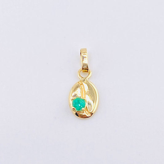 Dije Grano Café Esmeralda 11pts 0.9gr / 1.5cm / Oro Amarillo 18K ©