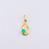 Dije Grano Café Esmeralda 11pts 0.9gr / 1.5cm / Oro Amarillo 18K ©