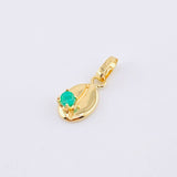 Dije Grano Café Esmeralda 11 pts 0.8gr / 1.6cm / Oro Amarillo 18K ©