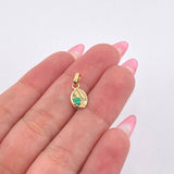 Dije Grano Café Esmeralda 11 pts 0.8gr / 1.6cm / Oro Amarillo 18K ©