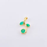 Dije Flor Esferica Esmeraldas 86pts 2.95gr / 2cm / Oro Amarillo 18K ©